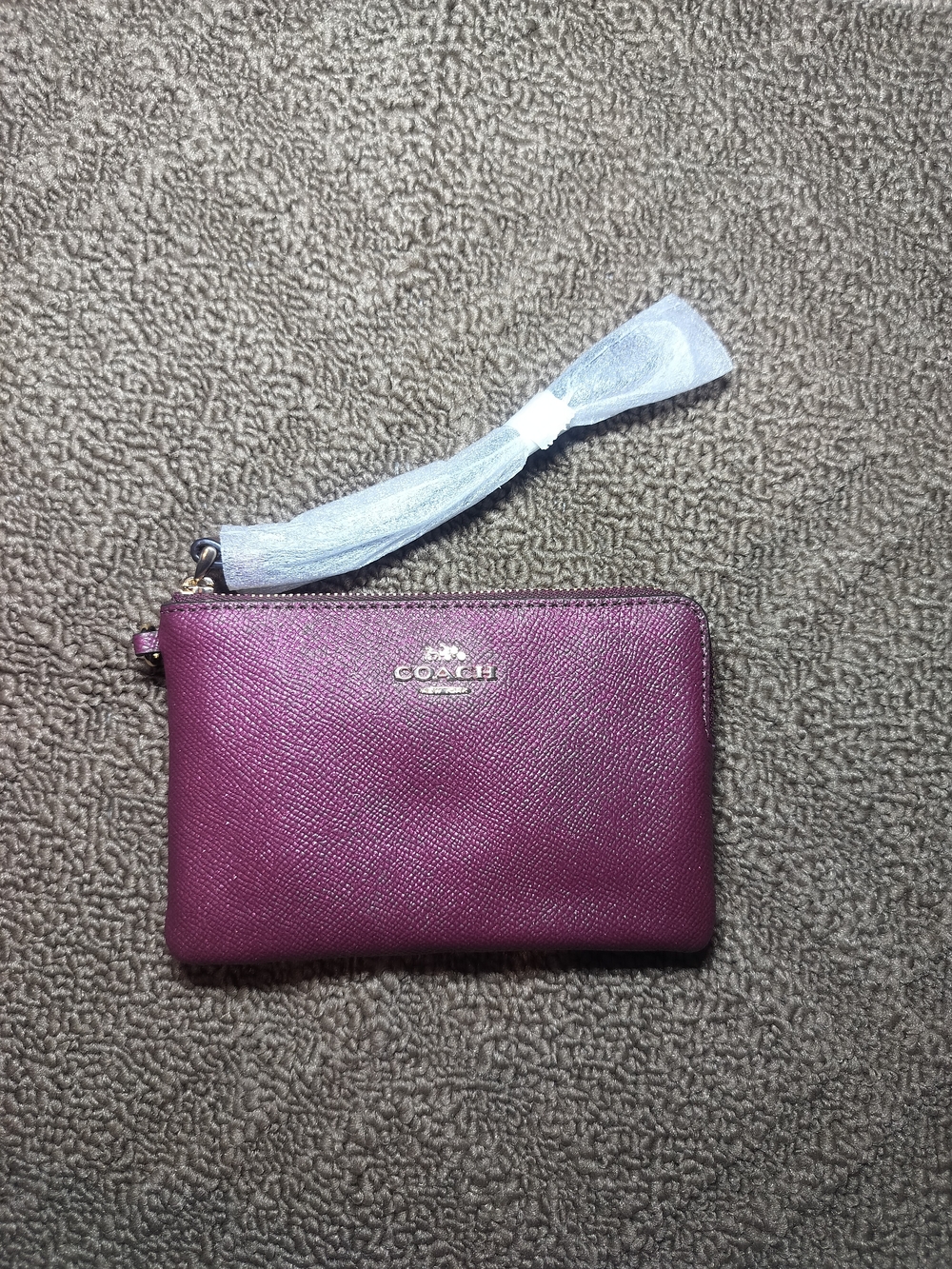 Coach Burgundy Wristlet Pouch Gold Hardware NWOT